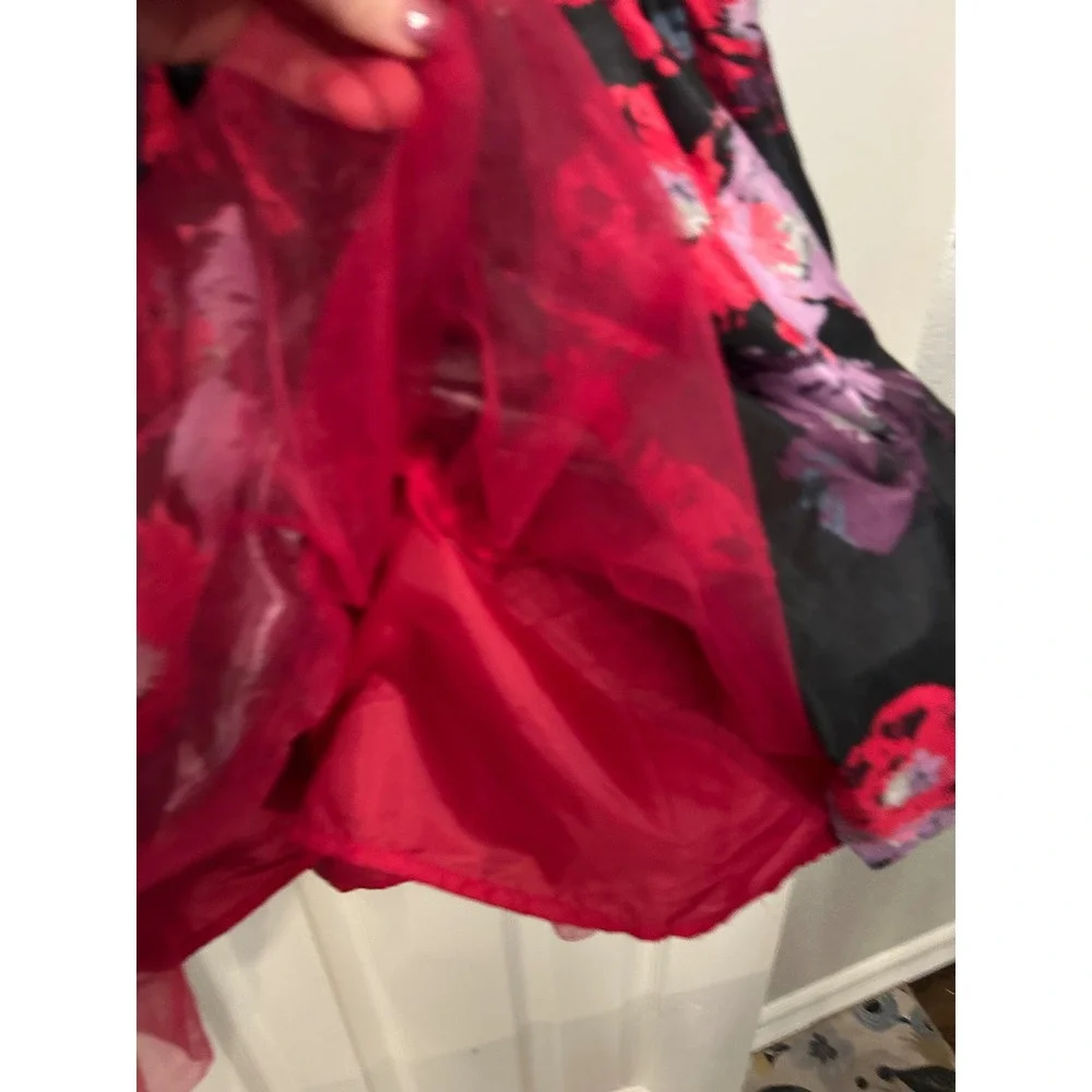 Gymboree Girls Size 7 Floral Party Dress Black Pink Purple Holiday Special k7083